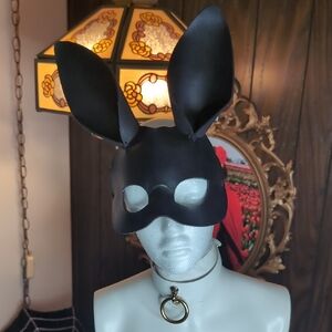 Leather Bunny Ear Mask